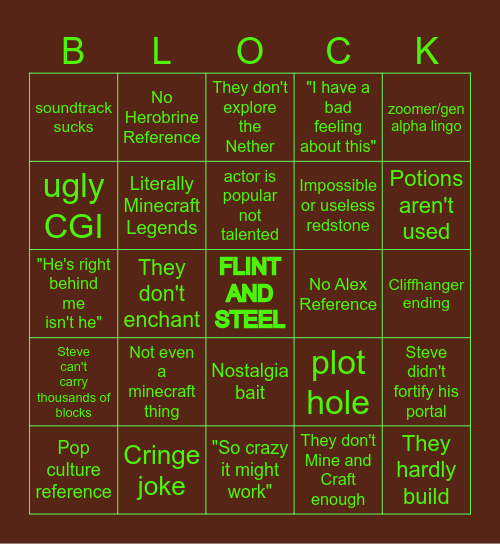 MINEMOVIE Bingo Card