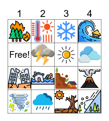 Weather and Natural Disaster Bingo Card