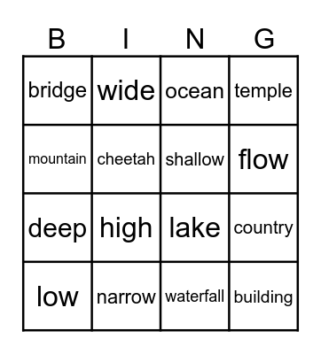 FF3 unit 9 Bingo Card