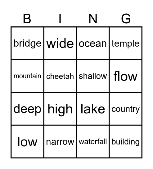 FF3 unit 9 Bingo Card