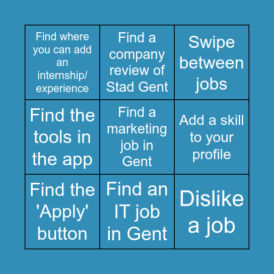 Three in a row Bingo Card