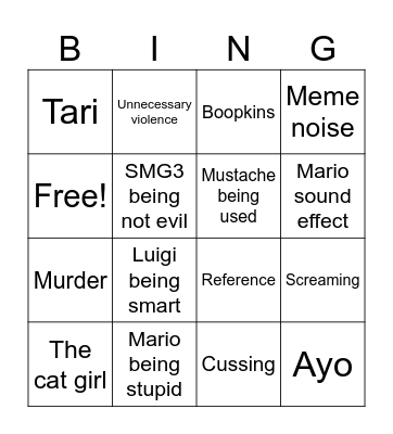 SMG4 BINGO Card
