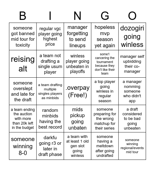 stc bingo Card