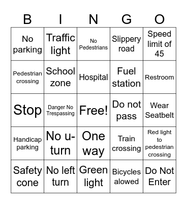 Be Aware: Safety First Bingo Card