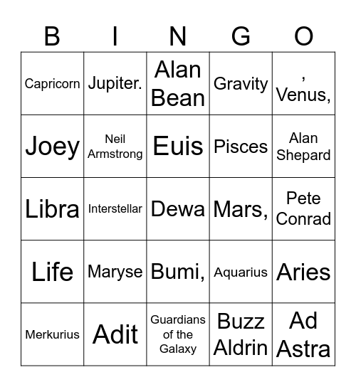Tilly's Box! Bingo Card