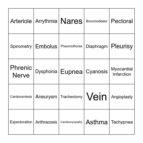 MEDTERM BINGO Card