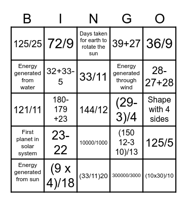 STEM BINGO Card