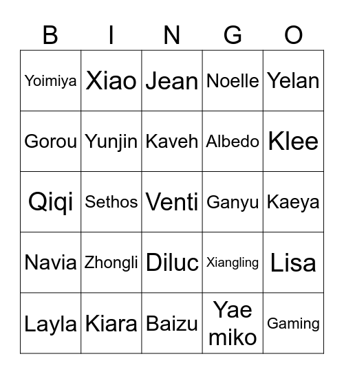 HVGISELLE00 Bingo Card