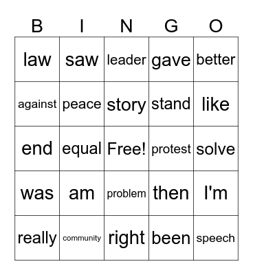 February BINGO Card