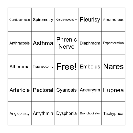 MEDTERM BINGO Card