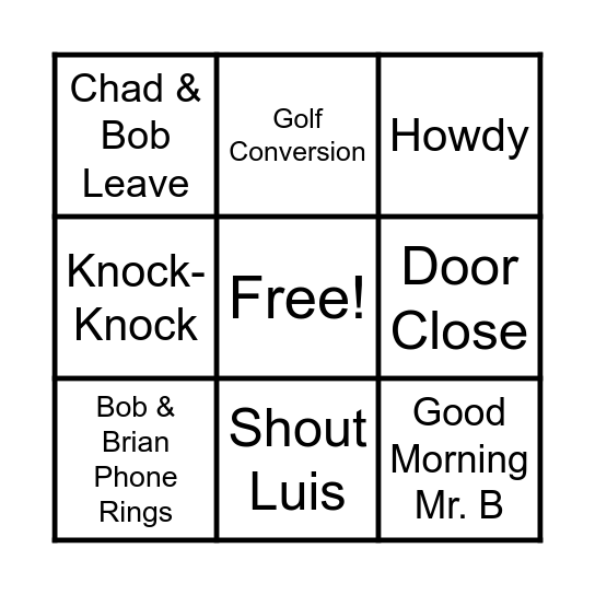 Superior Structures Bingo Card