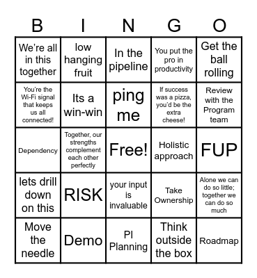 PI1 Bingo Card