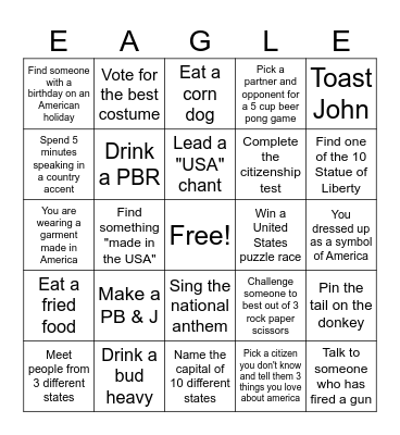 John's Inauguration Day 2025 Bingo Card