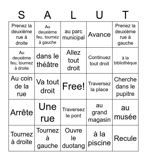 Donner les directions ELES 2025 Bingo Card