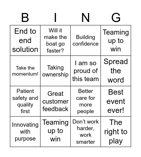 Management Bingo Card