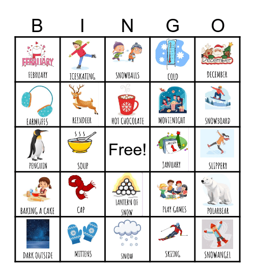 February Bingo (Basic) Bingo Card