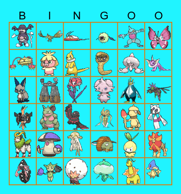 Pokemon bingo Card