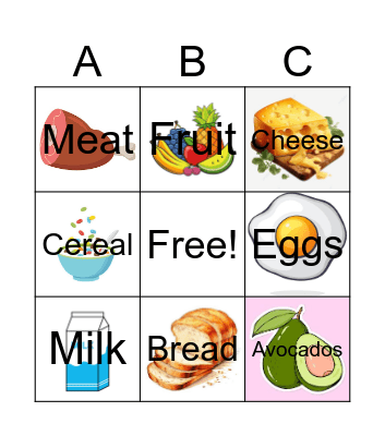 Grocery Store Sight Words! Bingo Card