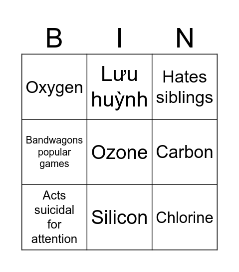 Tao Bingo Card