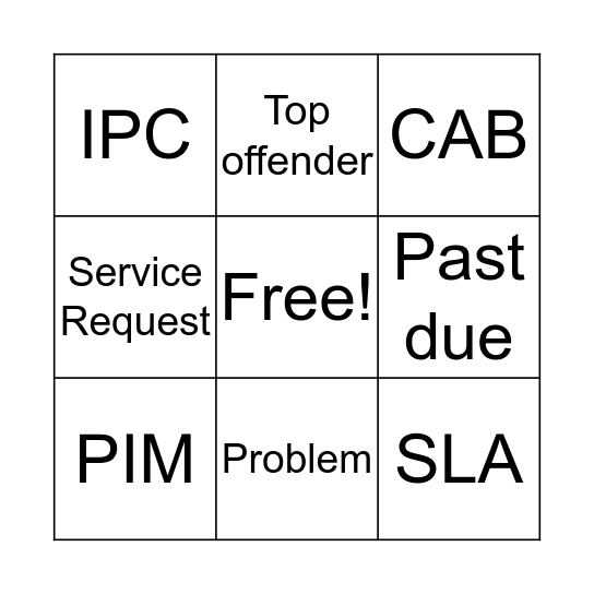 IPC Bingo Card