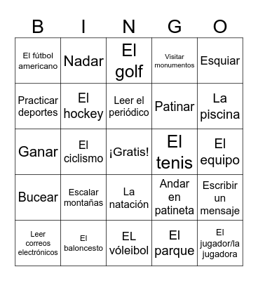 Lotería Lección 4 Bingo Card