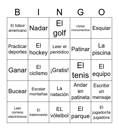 Lotería Lección 4 Bingo Card