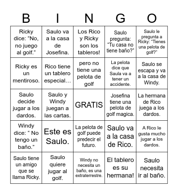 Saulo Bingo Card