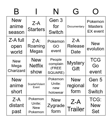 POKEMON DAY FEB 2025 Bingo Card