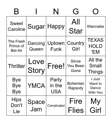Music Bingo Card