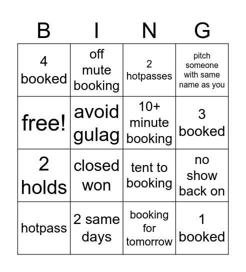 No Nahmey Bingo Card
