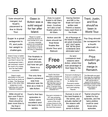 Unpopular (Or Not) Opinion Bingo - Organic Bingo Card