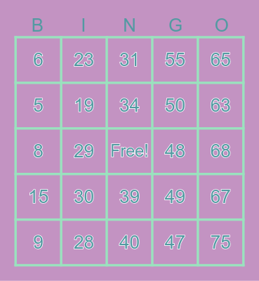 SPRING FLING Bingo Card