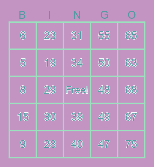 SPRING FLING Bingo Card