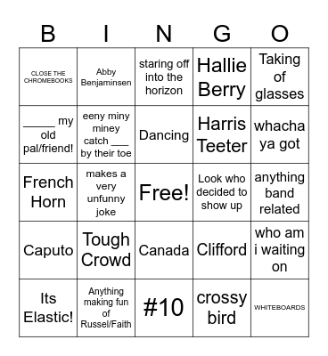 Morris Bingo Card