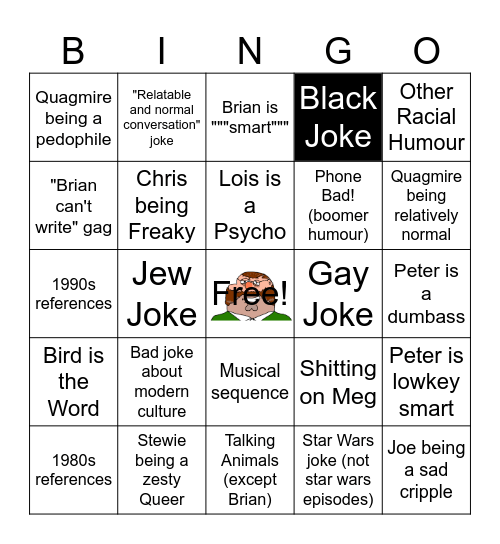 Family Guy Bingo! Bingo Card