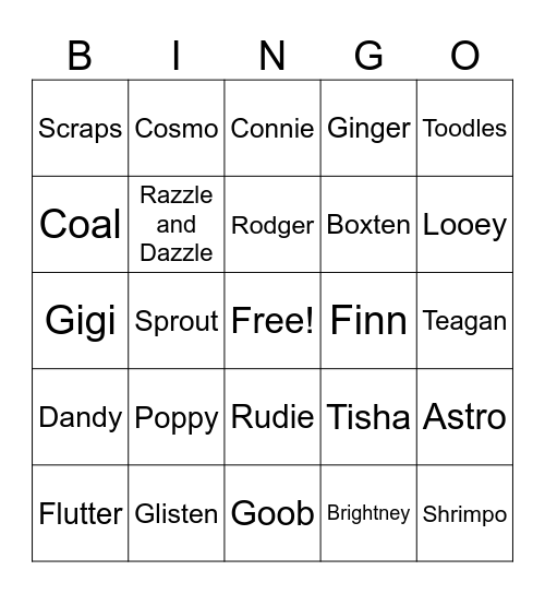 Nolan O'Connor Bingo Card