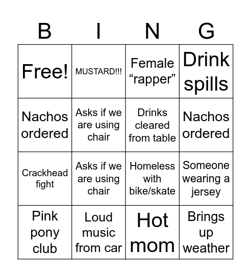 Stairs BINGO! Bingo Card