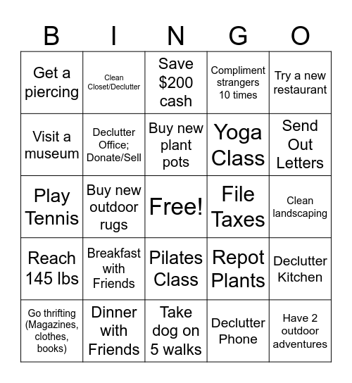 March 2025 Bingo Card