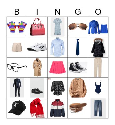 F2 Les Vêtements (photos) Bingo Card
