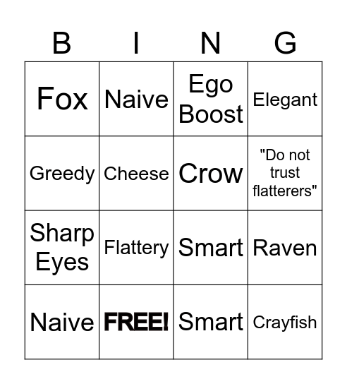 CHARACTER BINGO Card