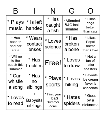 Girls in STEM Get to Know You BINGO Card