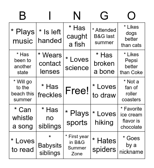 Girls in STEM Get to Know You BINGO Card