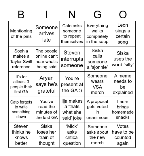 GA 25-02-2025 Bingo Card