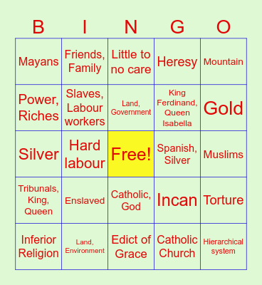 Spanish Bingo (Xavier, River, Zander) Bingo Card