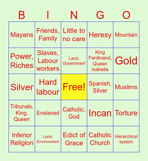 Spanish Bingo (Xavier, River, Zander) Bingo Card