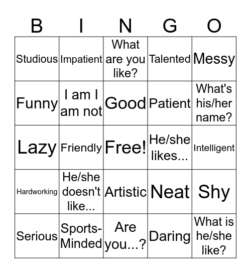 Isabell and Alexis's Spanish Bingo Card