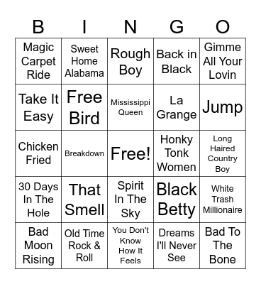Cruising Bingo Card