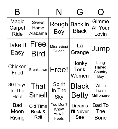 Cruising Bingo Card