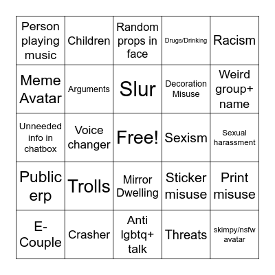 Black Cat Bingo Card