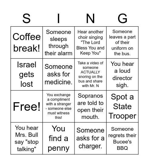 Madrigal Festival 2025 Bingo Card